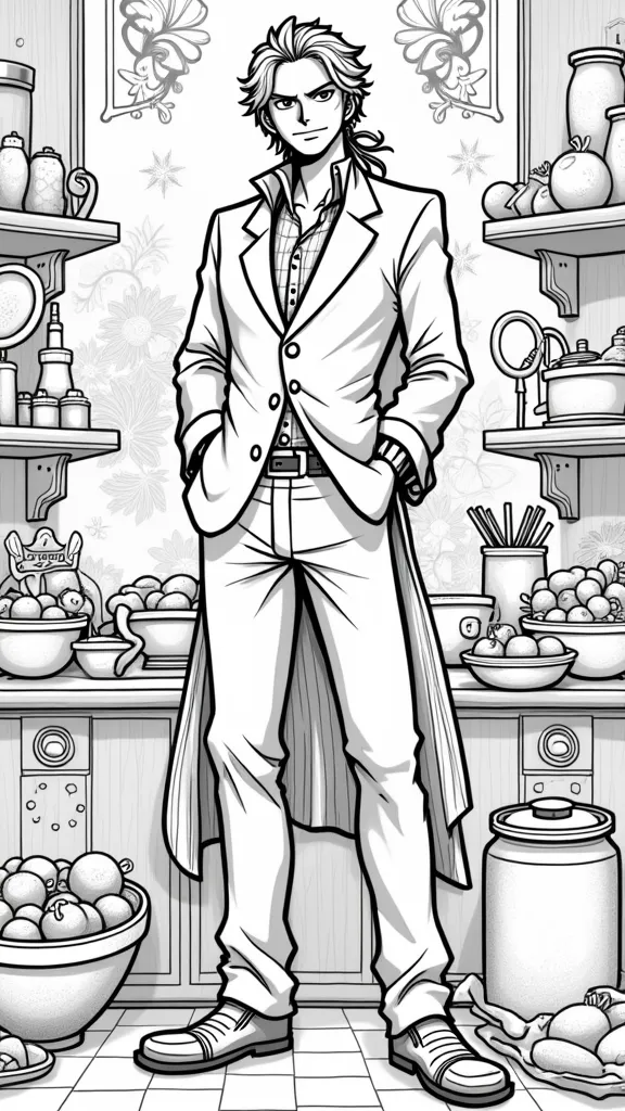 sanji coloring pages